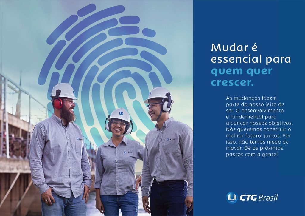 KV da campanha de transformação da cultura organizacional da CTG Brasil.