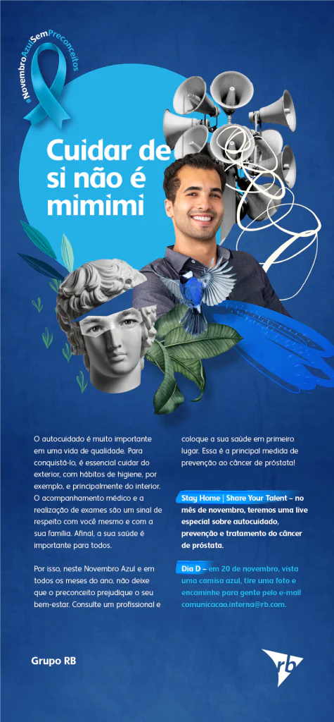 Peça de comunicação da RB Brasil - Novembro Azul